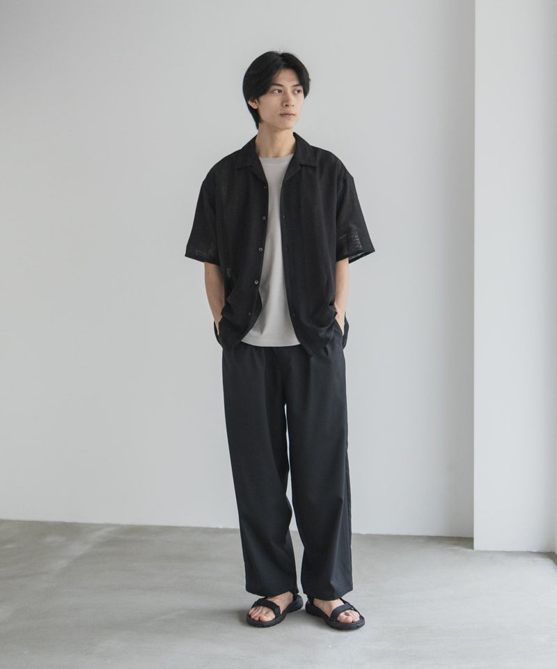 URBAN COLLECTION  カラミ織りストライプ オープンカラーシャツ メンズ商品画像-29