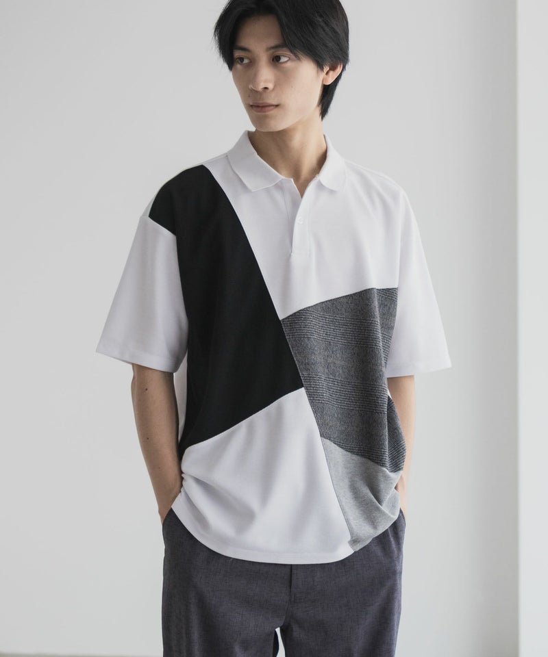 URBAN COLLECTION 鹿の子切替ポロシャツ メンズ商品画像-4