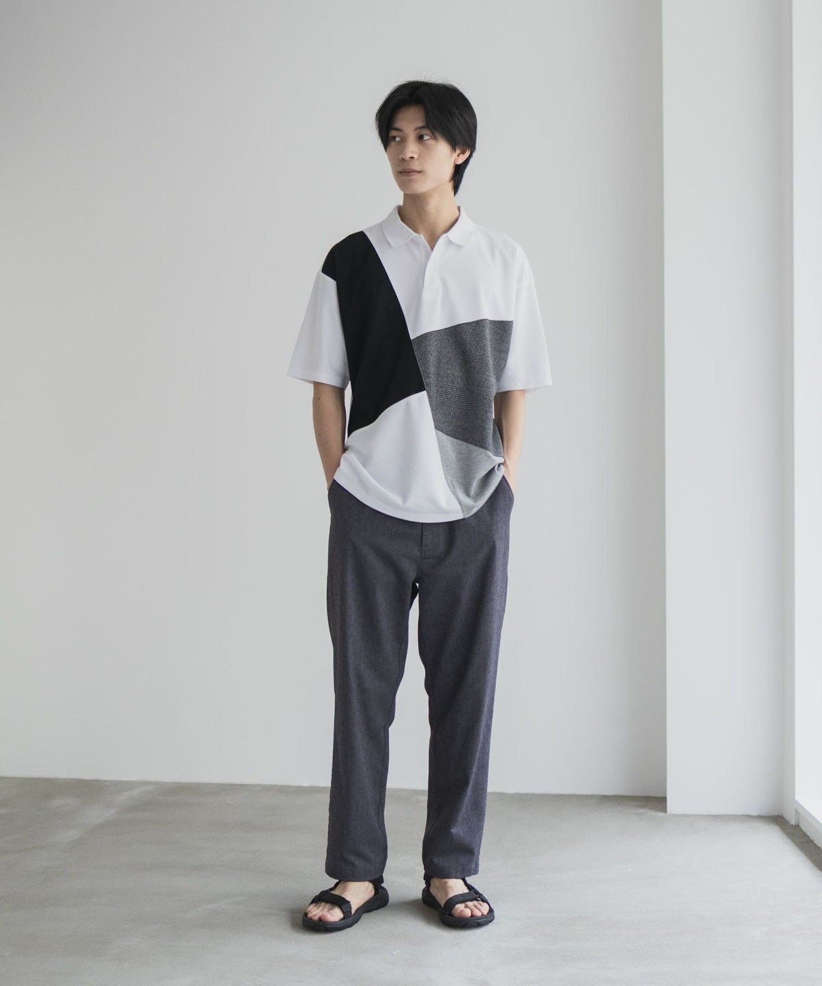 URBAN COLLECTION 鹿の子切替ポロシャツ メンズ