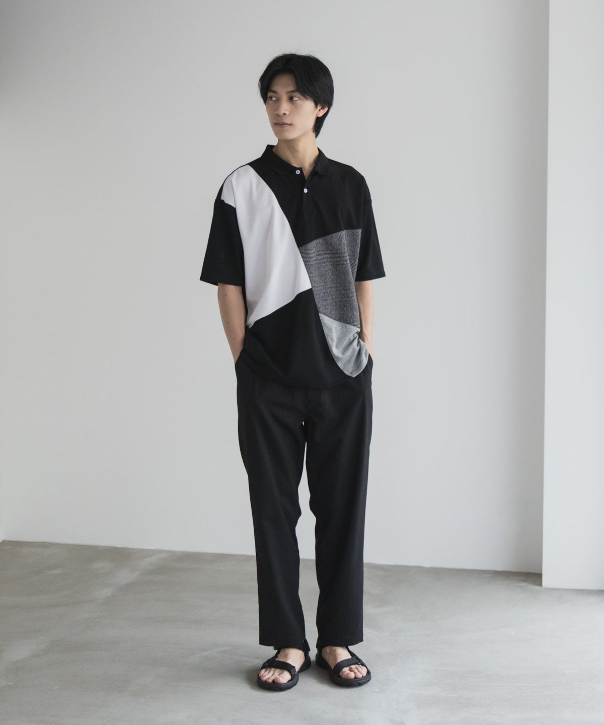 URBAN COLLECTION 鹿の子切替ポロシャツ メンズ