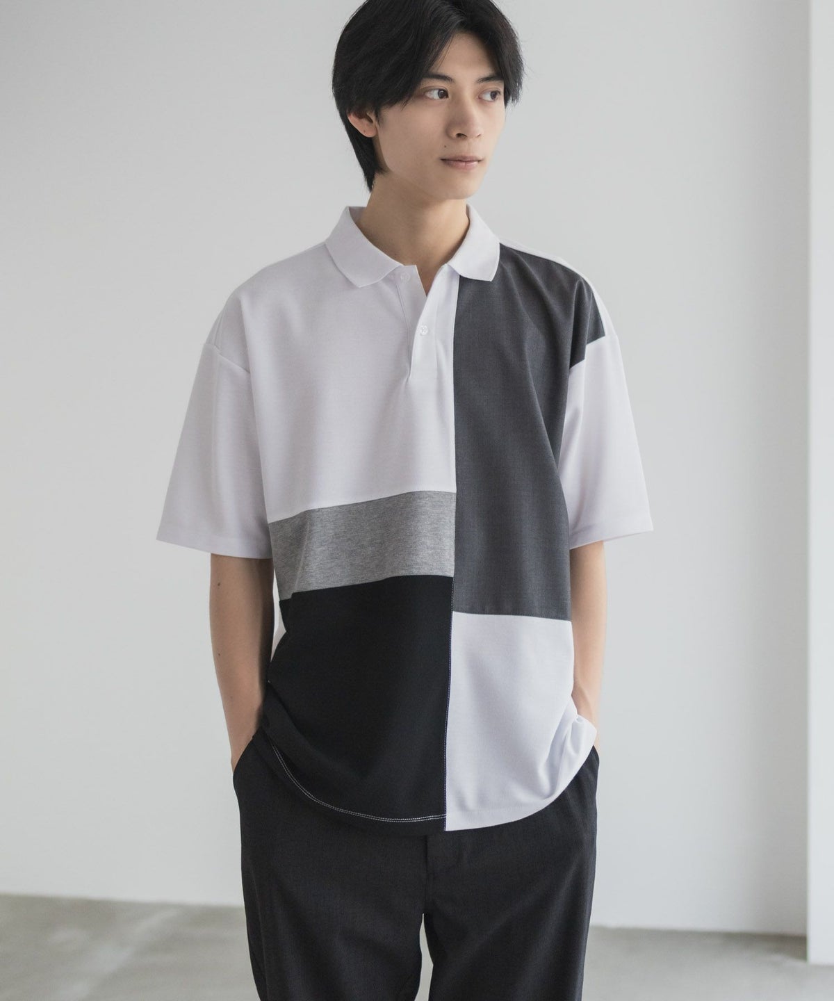 URBAN COLLECTION 鹿の子切替ポロシャツ メンズ