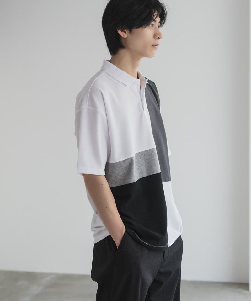 URBAN COLLECTION  鹿の子切替ポロシャツ メンズ商品画像-7