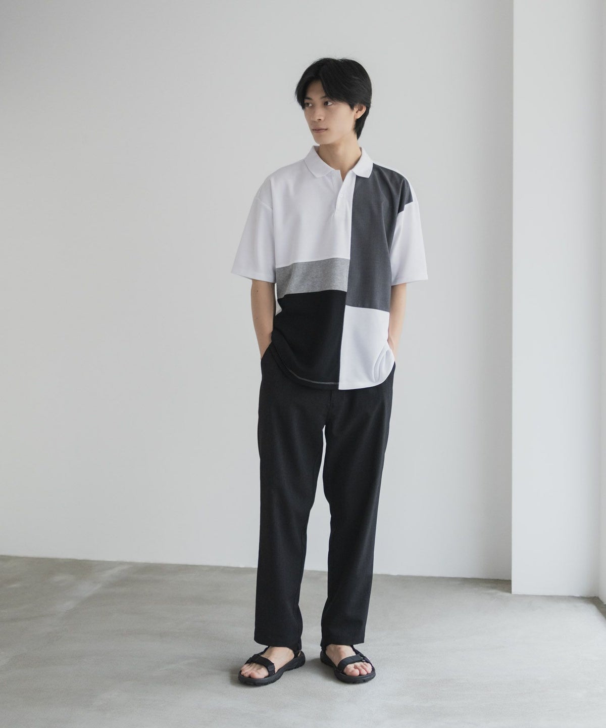 URBAN COLLECTION 鹿の子切替ポロシャツ メンズ