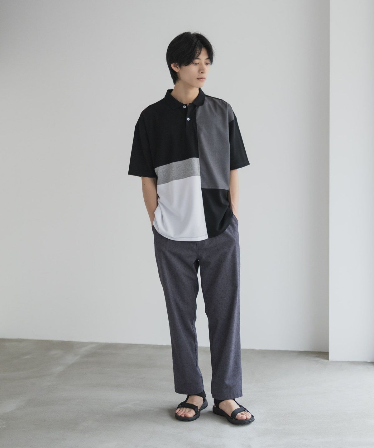 URBAN COLLECTION 鹿の子切替ポロシャツ メンズ