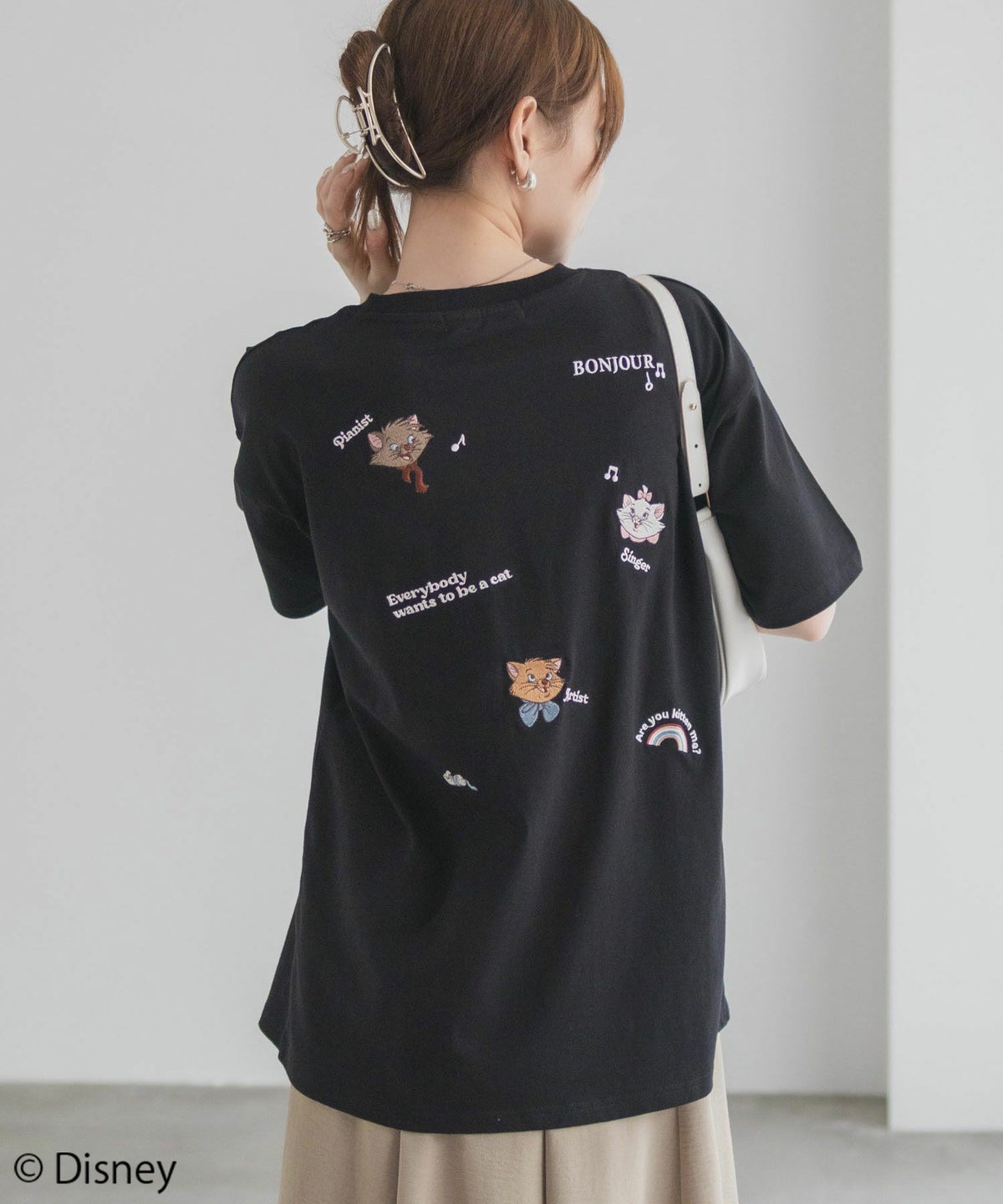 Disney マリー / ランダム刺繍Tシャツ レディース ネコポス 対応商品