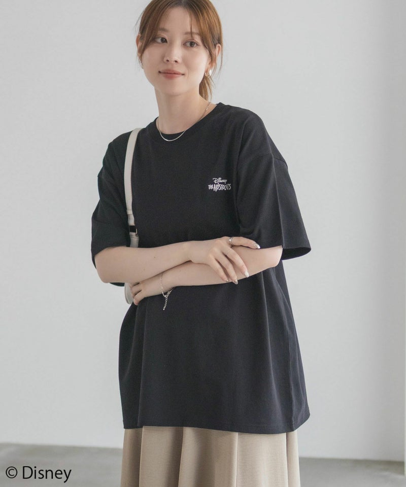 Disney マリー / ランダム刺繍Tシャツ レディース メール便 対応商品商品画像-5