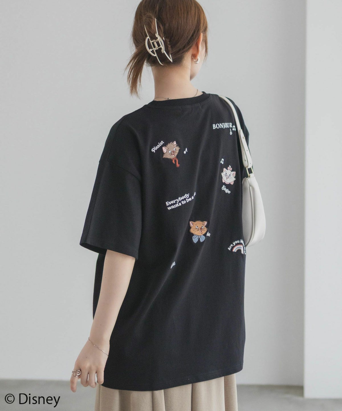 Disney マリー / ランダム刺繍Tシャツ レディース ネコポス 対応商品