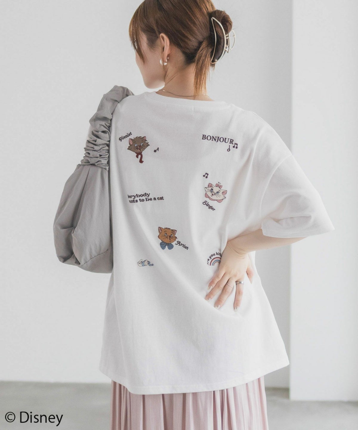 Disney マリー / ランダム刺繍Tシャツ レディース ネコポス 対応商品