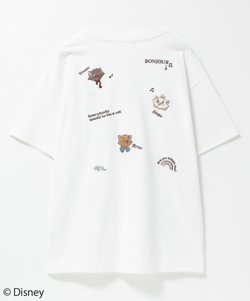Disney マリー / ランダム刺繍Tシャツ レディース メール便 対応商品商品画像-20