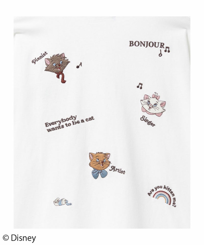 Disney マリー / ランダム刺繍Tシャツ レディース メール便 対応商品商品画像-24