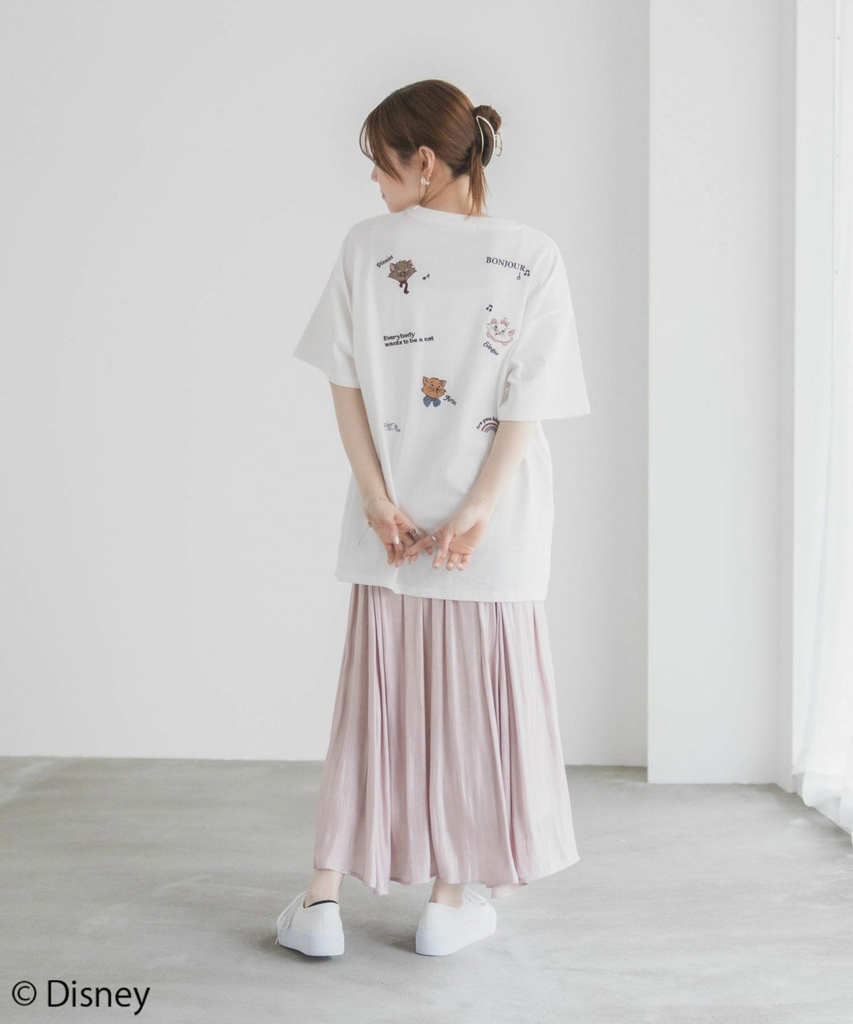 Disney マリー / ランダム刺繍Tシャツ レディース ネコポス 対応商品