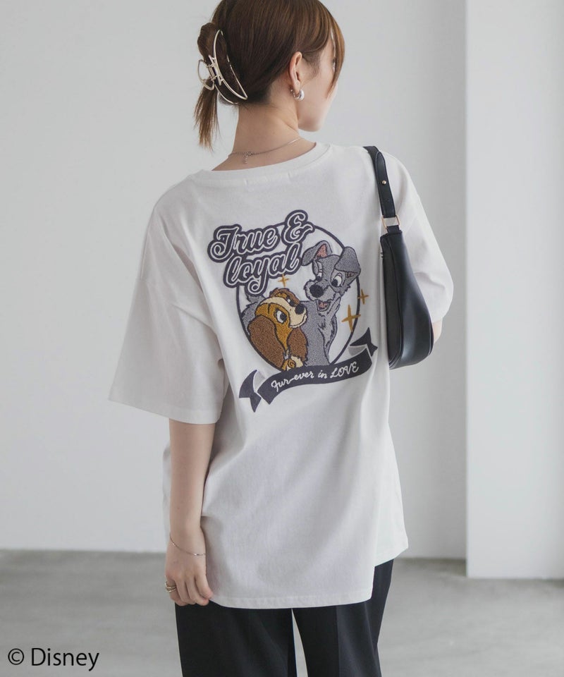 Disney わんわん物語 レディー＆トランプ / サガラ刺繍Tシャツ レディース メール便 対応商品商品画像-2