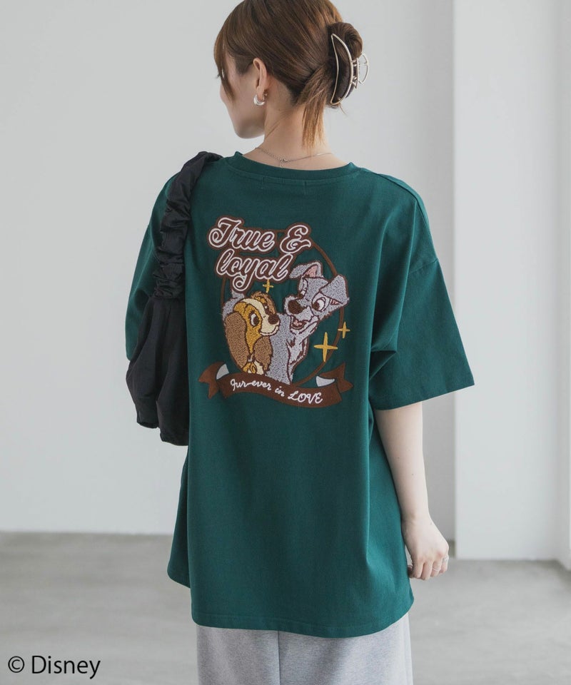 Disney わんわん物語 レディー＆トランプ / サガラ刺繍Tシャツ レディース メール便 対応商品商品画像-6