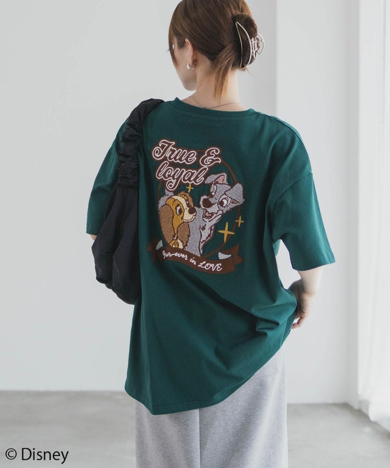 Disney わんわん物語 レディー&トランプ / サガラ刺繍Tシャツ レディース メール便 対応商品商品画像-8