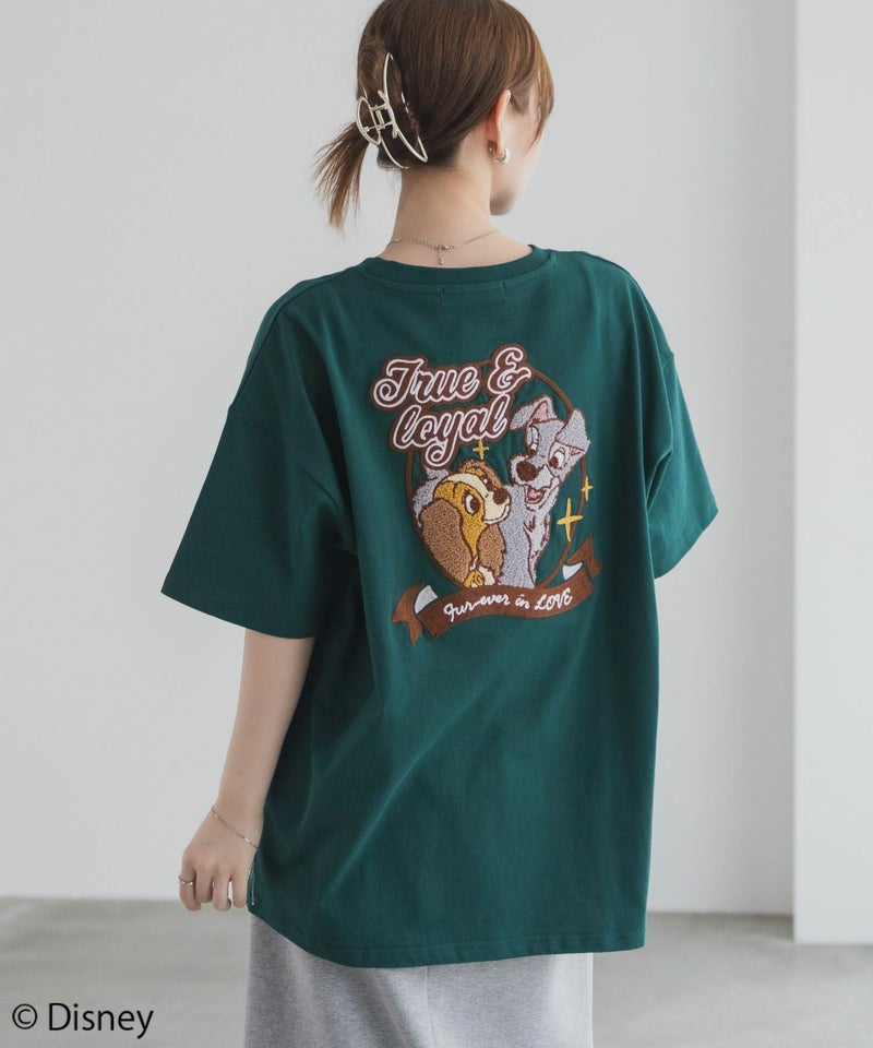 Disney わんわん物語 レディー&トランプ / サガラ刺繍Tシャツ レディース メール便 対応商品商品画像-10