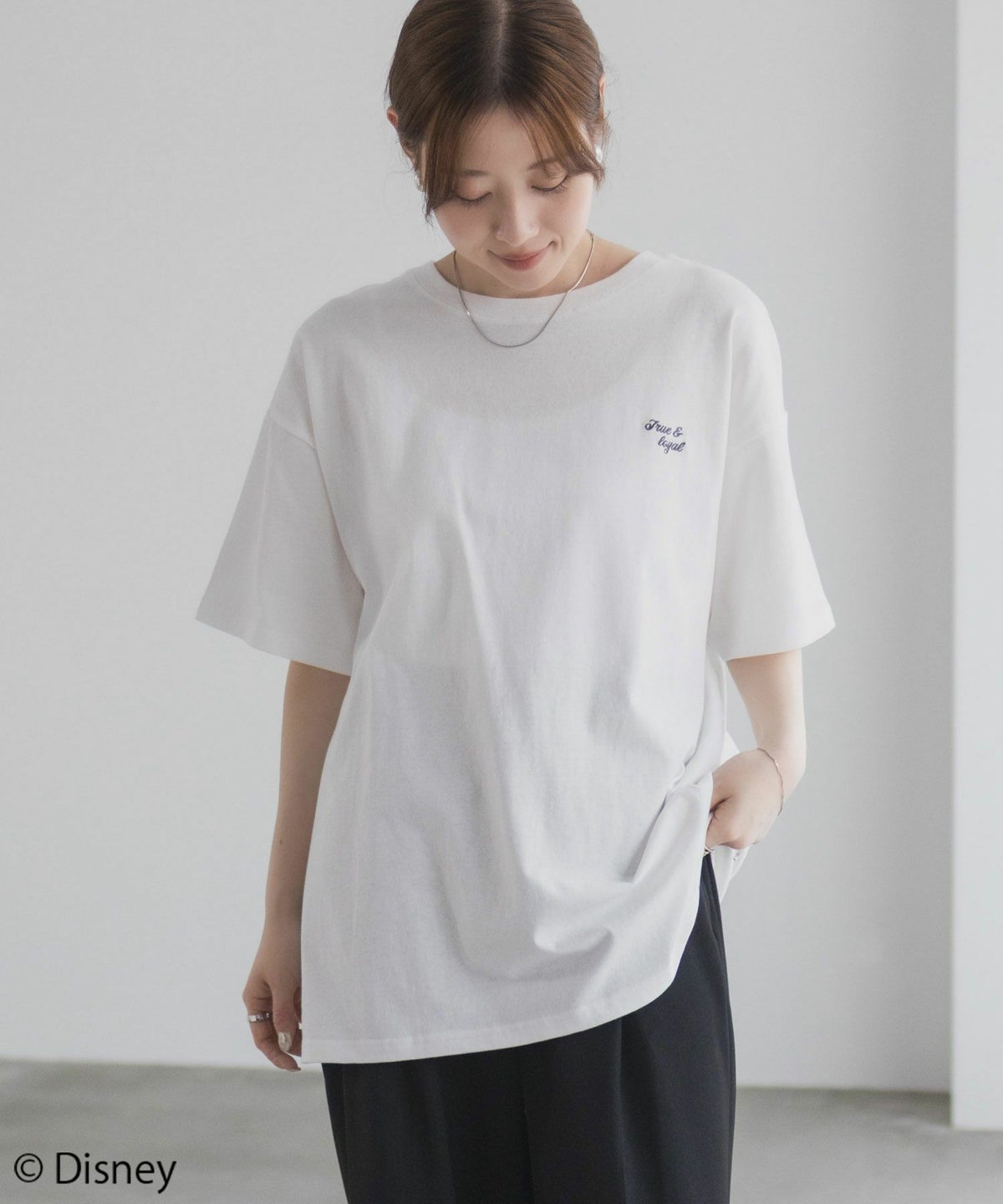 Disney わんわん物語 レディー＆トランプ / サガラ刺繍Tシャツ レディース ネコポス 対応商品