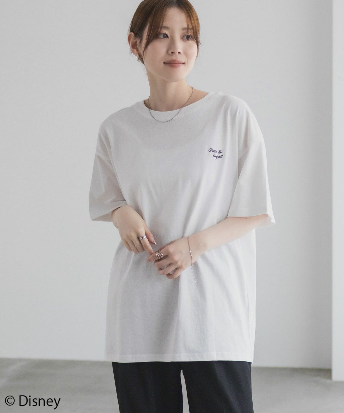 Disney わんわん物語 レディー＆トランプ / サガラ刺繍Tシャツ レディース ネコポス 対応商品