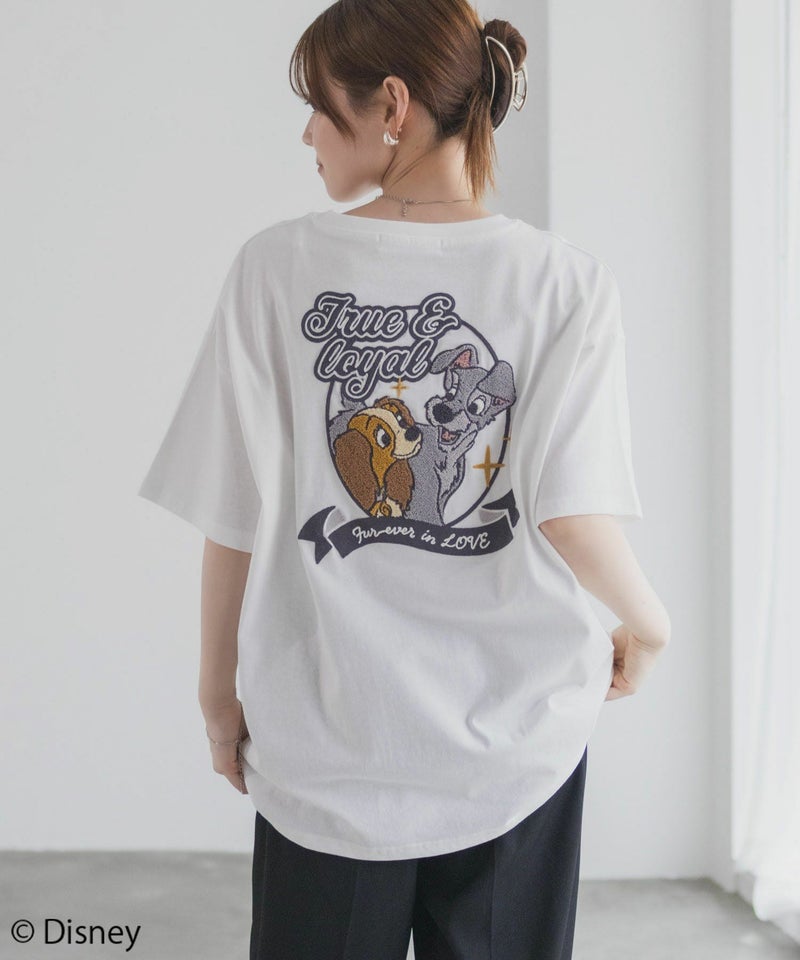 Disney わんわん物語 レディー＆トランプ / サガラ刺繍Tシャツ レディース メール便 対応商品商品画像-15