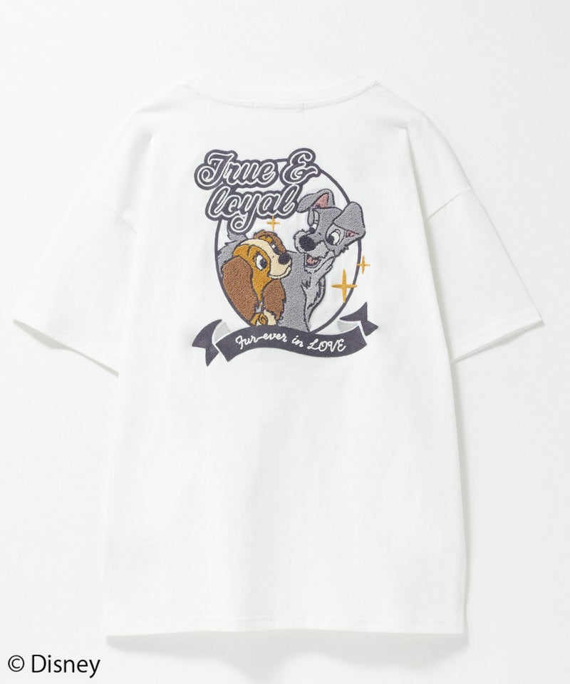 Disney わんわん物語 レディー&トランプ / サガラ刺繍Tシャツ レディース メール便 対応商品商品画像-22