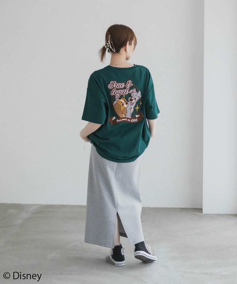 Disney わんわん物語 レディー&トランプ / サガラ刺繍Tシャツ レディース メール便 対応商品商品画像-27