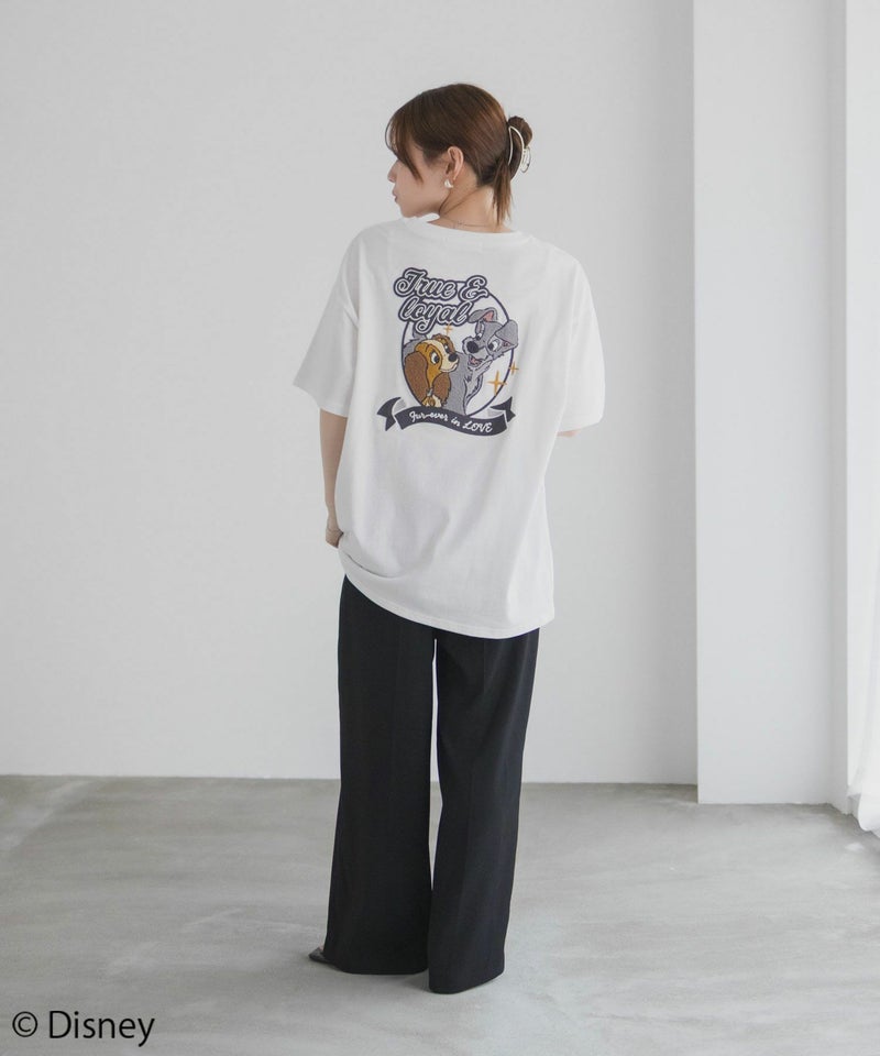 Disney わんわん物語 レディー＆トランプ / サガラ刺繍Tシャツ レディース メール便 対応商品商品画像-28