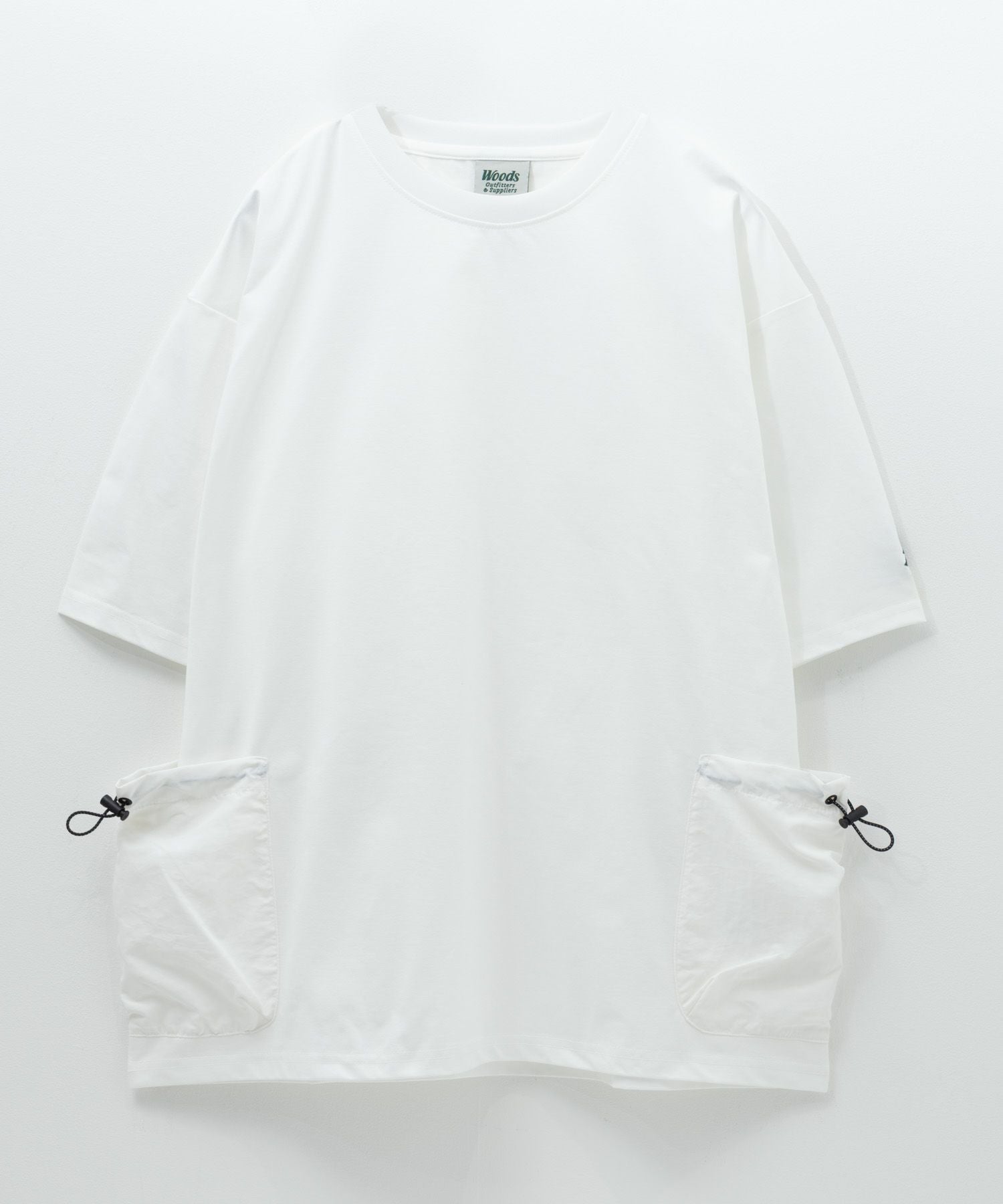 A VONTADE ドローコード付きポケットTシャツ XL 白 WOODS ドローコードポケット付きTシャツ メンズ
