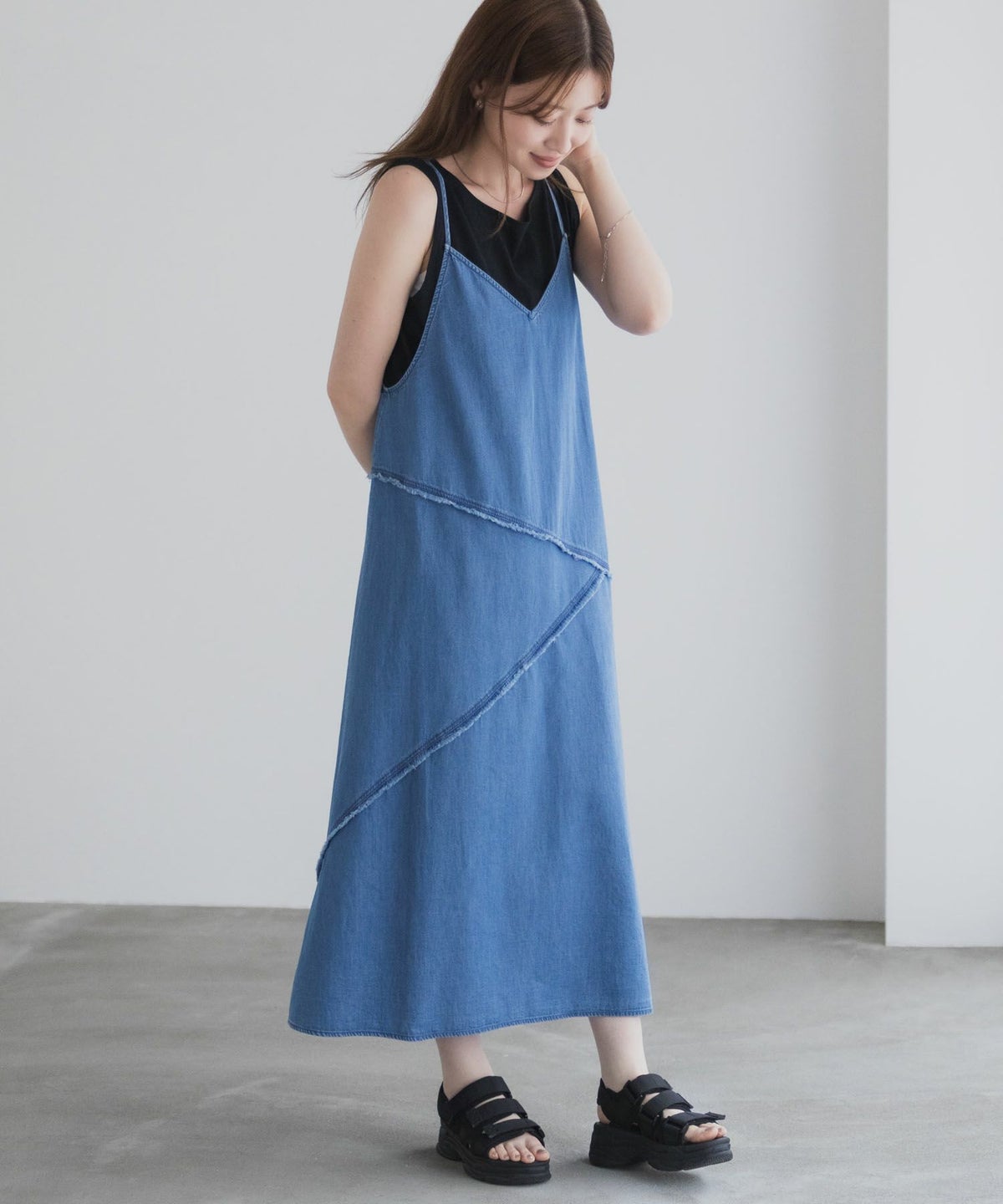 nAvy 毎日はきたくなるデニム「マイデニ」 イージーキャミワンピース レディース
