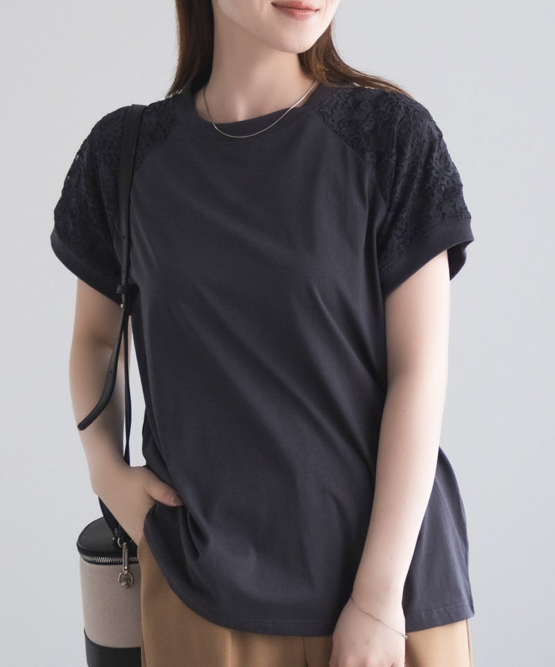 nAvy ショルダーレースTシャツ レディース メール便 対応商品商品画像-1