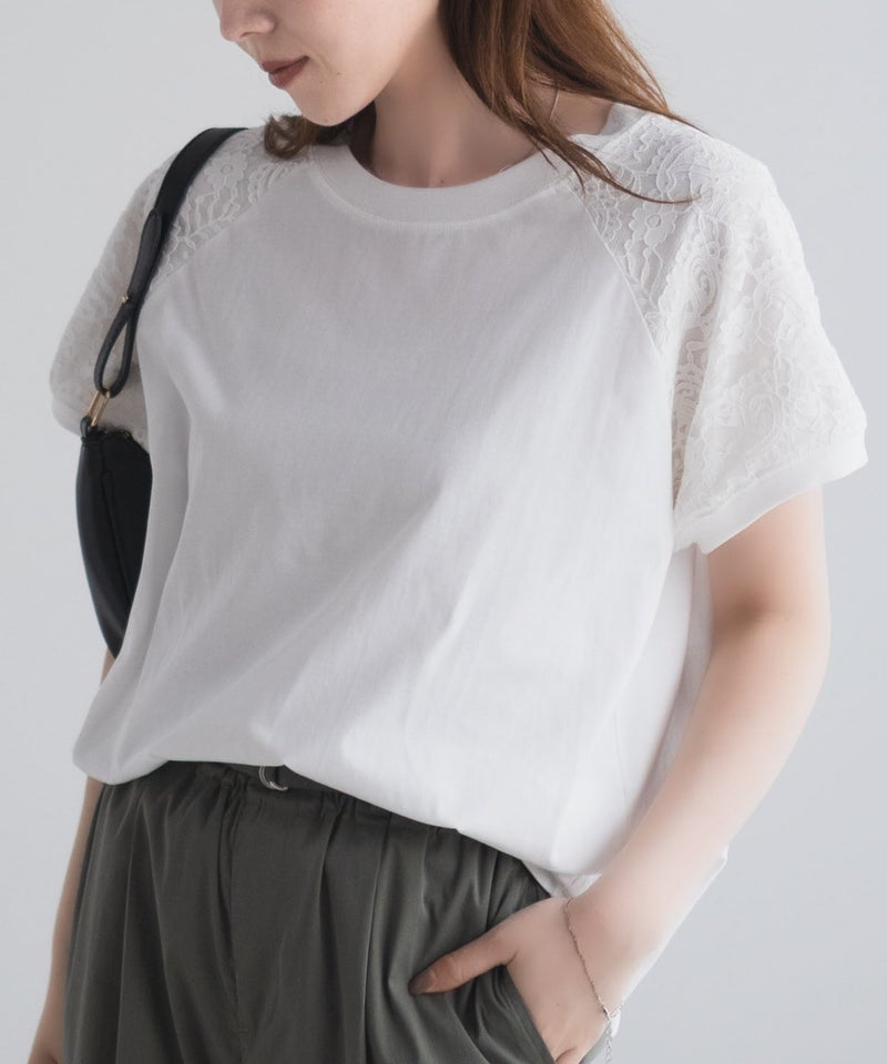 nAvy  ショルダーレースTシャツ レディース メール便 対応商品商品画像-2