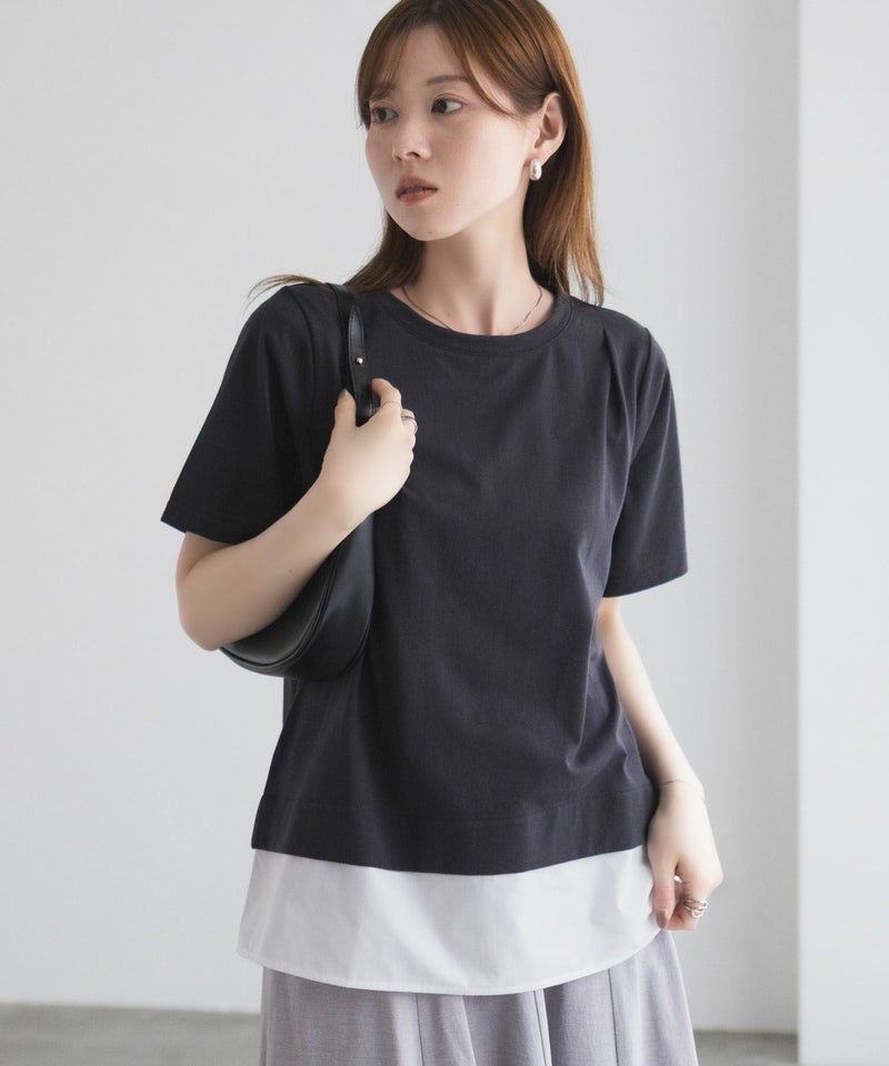 nAvy 時短 裾異素材切替プルオーバー レディース メール便 対応商品商品画像-2