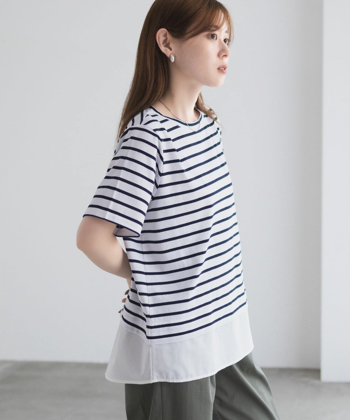 nAvy 時短 裾異素材切替プルオーバー レディース ネコポス 対応商品