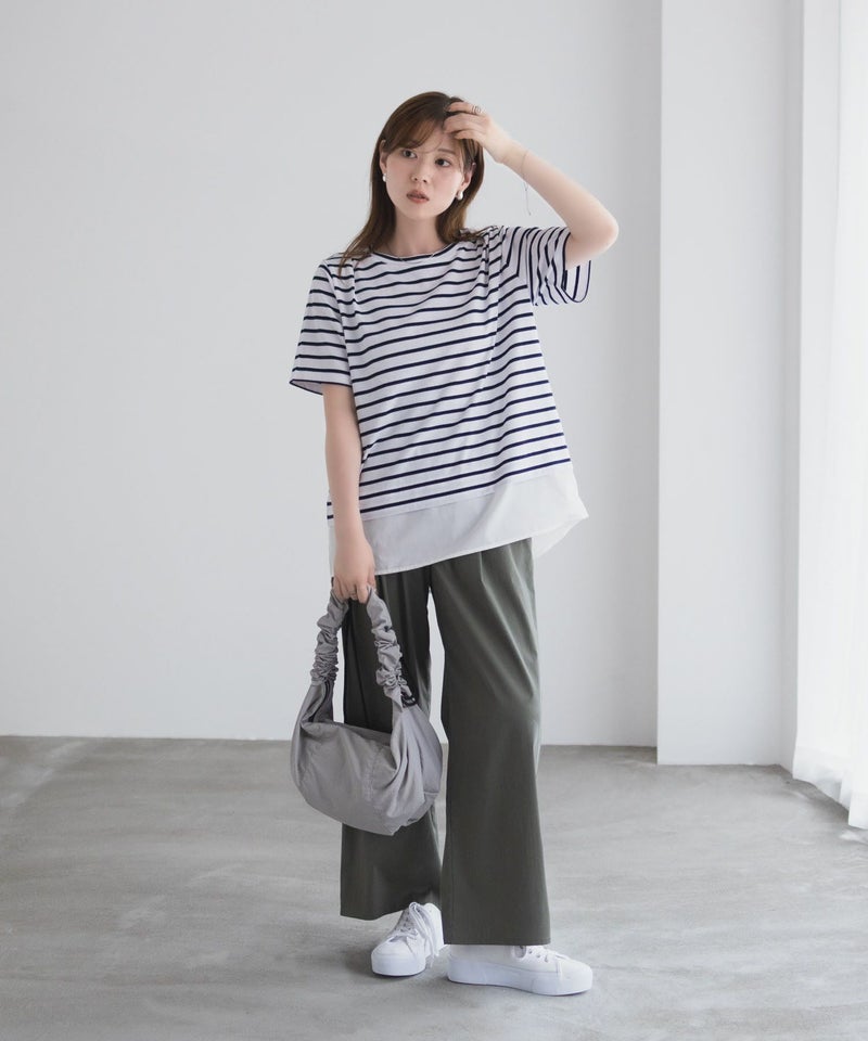 nAvy  時短 裾異素材切替プルオーバー レディース メール便 対応商品商品画像-10