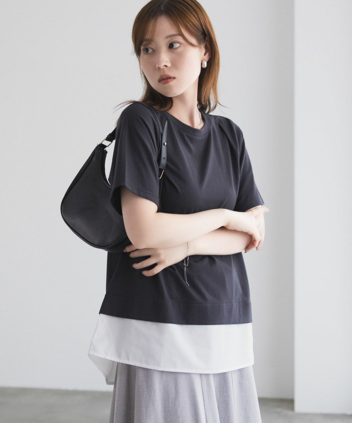 nAvy 時短 裾異素材切替プルオーバー レディース ネコポス 対応商品