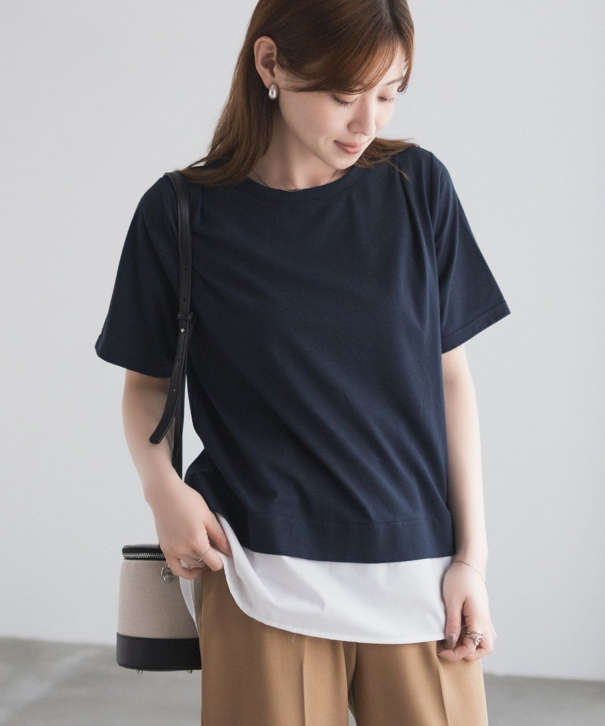 nAvy 時短 裾異素材切替プルオーバー レディース ネコポス 対応商品