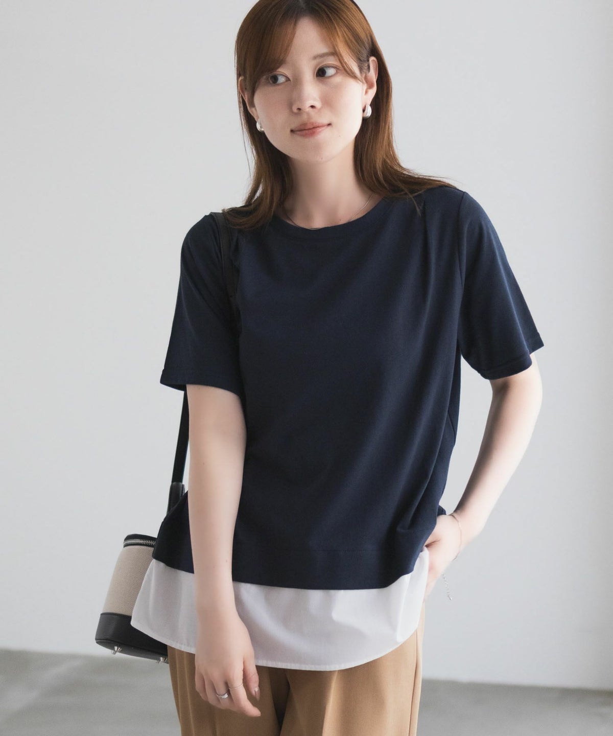 nAvy 時短 裾異素材切替プルオーバー レディース ネコポス 対応商品