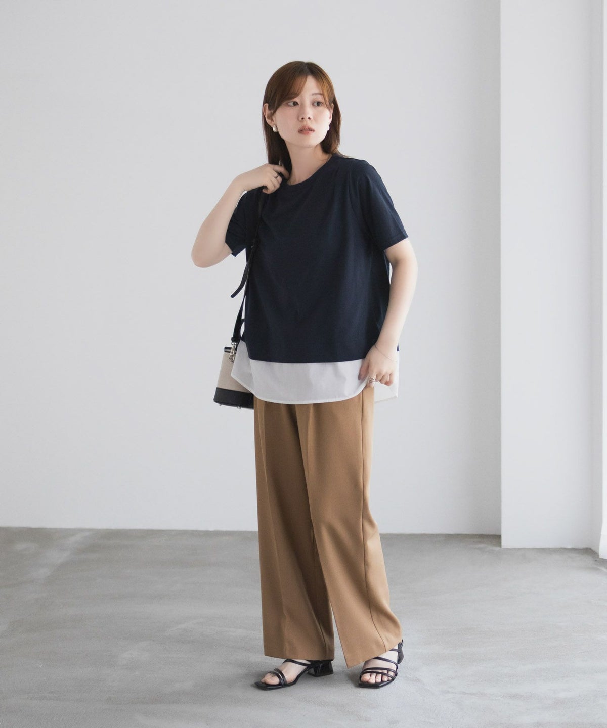 nAvy 時短 裾異素材切替プルオーバー レディース ネコポス 対応商品