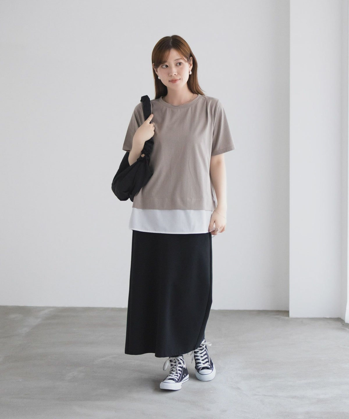 nAvy 時短 裾異素材切替プルオーバー レディース ネコポス 対応商品