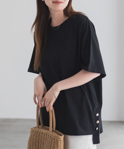 nAvy 裾ボタンオーバーTシャツ レディース ネコポス 対応商品