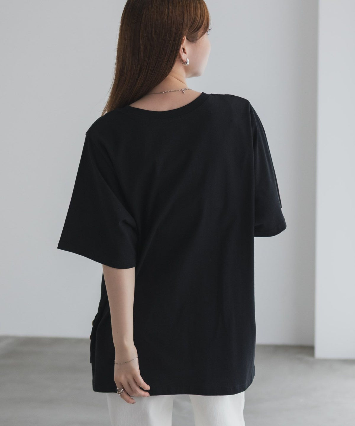 nAvy 裾ボタンオーバーTシャツ レディース ネコポス 対応商品