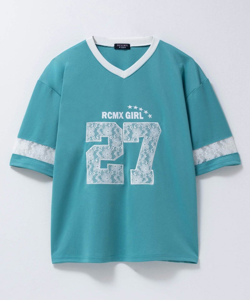 RICH MIX ユニフォーム風ナンバリングBIGTシャツ キッズ メール便 対応商品商品画像-1