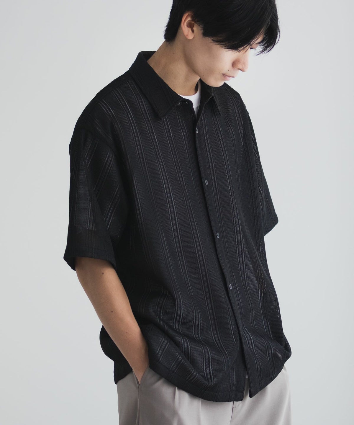 URBAN COLLECTION レースレギュラーシャツ メンズ