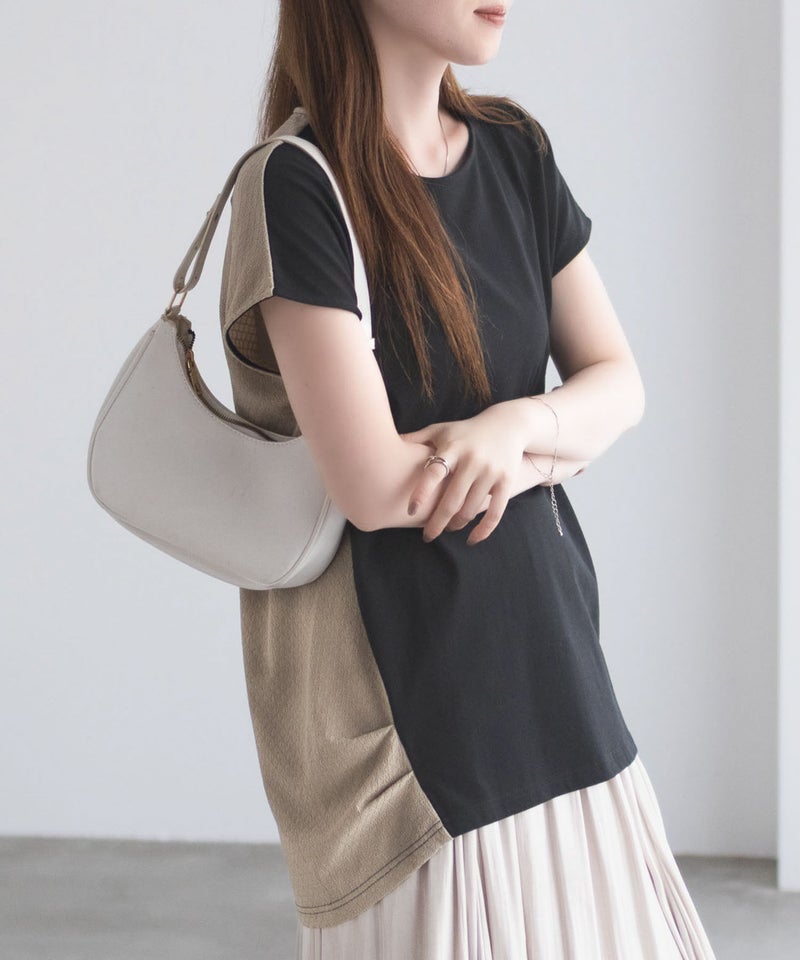 NAVY  nAvy 異素材フレンチスリーブプルオーバー レディース メール便 対応商品商品画像-2