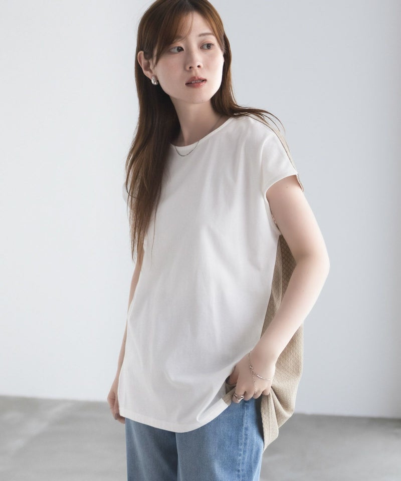 NAVY  nAvy 異素材フレンチスリーブプルオーバー レディース メール便 対応商品商品画像-3