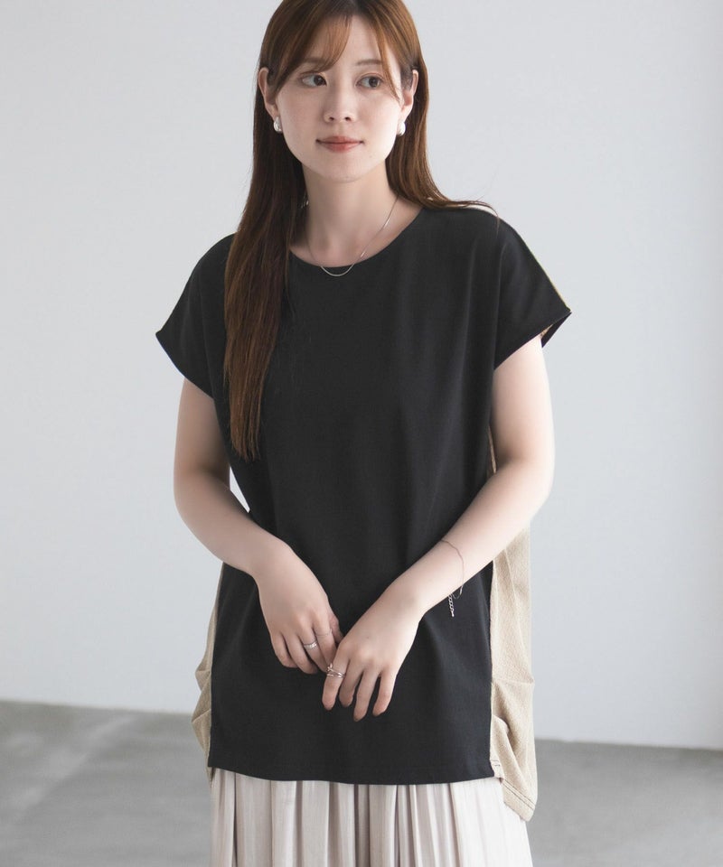 NAVY  nAvy 異素材フレンチスリーブプルオーバー レディース メール便 対応商品商品画像-9