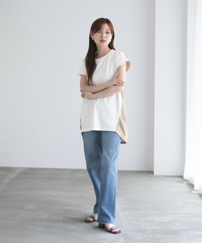 NAVY  nAvy 異素材フレンチスリーブプルオーバー レディース メール便 対応商品商品画像-18