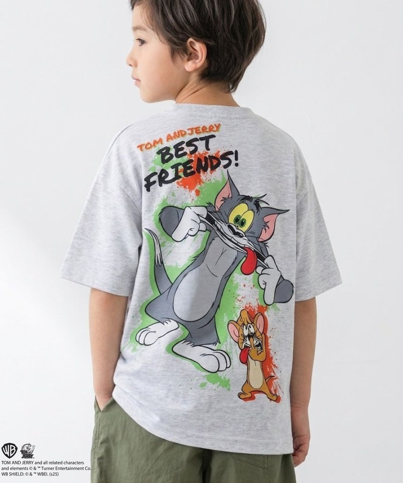 Tom and Jerry 転写プリントビッグTシャツ キッズ メール便 対応商品商品画像-3
