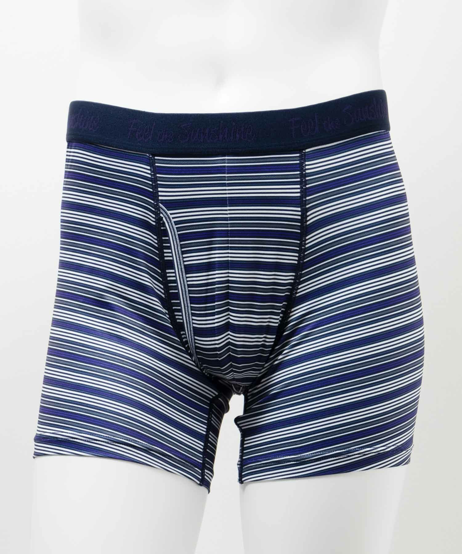 NAVY メッシュボクサーパンツ マルチボーダー柄 メンズ