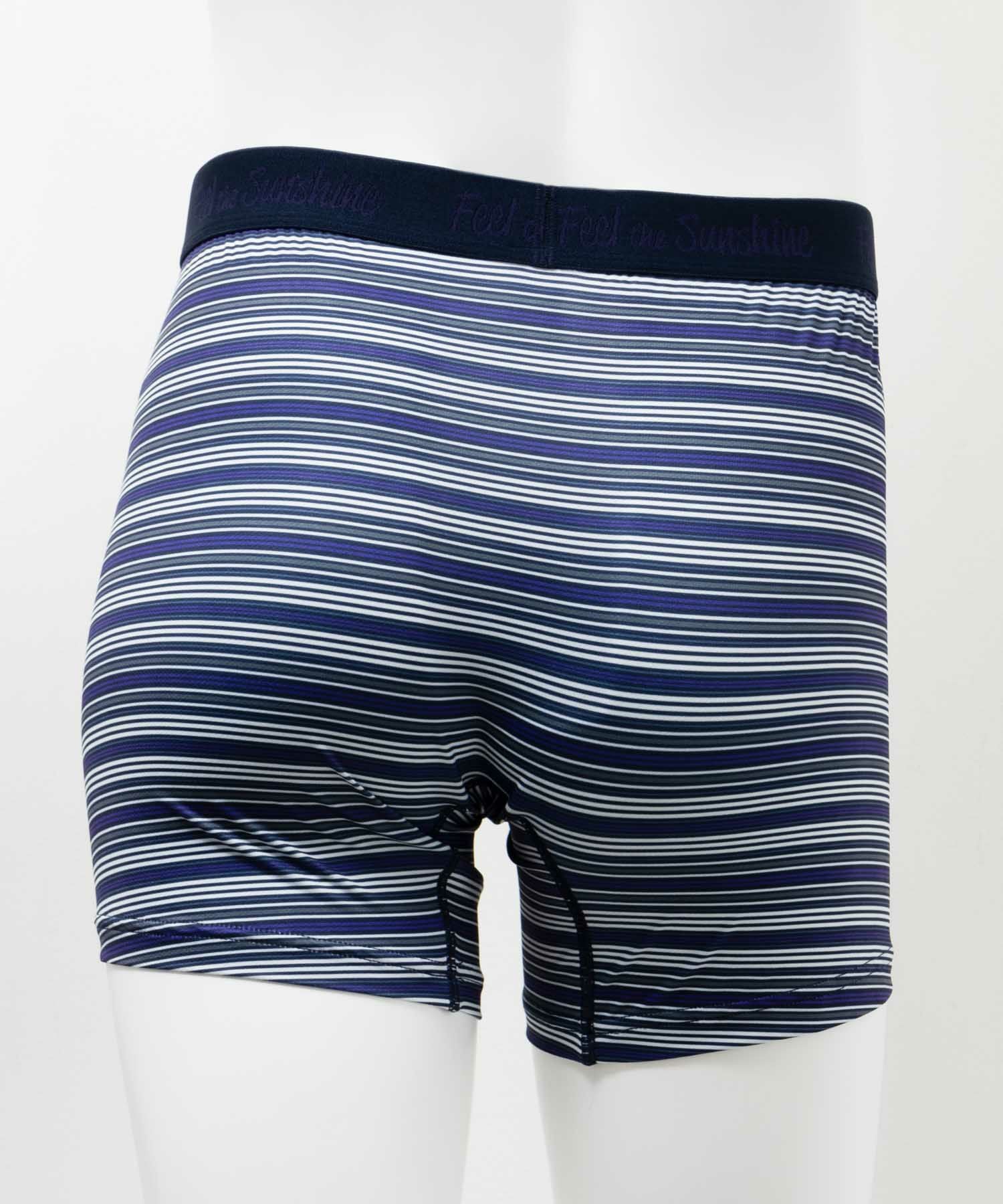 maosh 　48サイズ NAVY メッシュボクサーパンツ マルチボーダー柄 メンズ