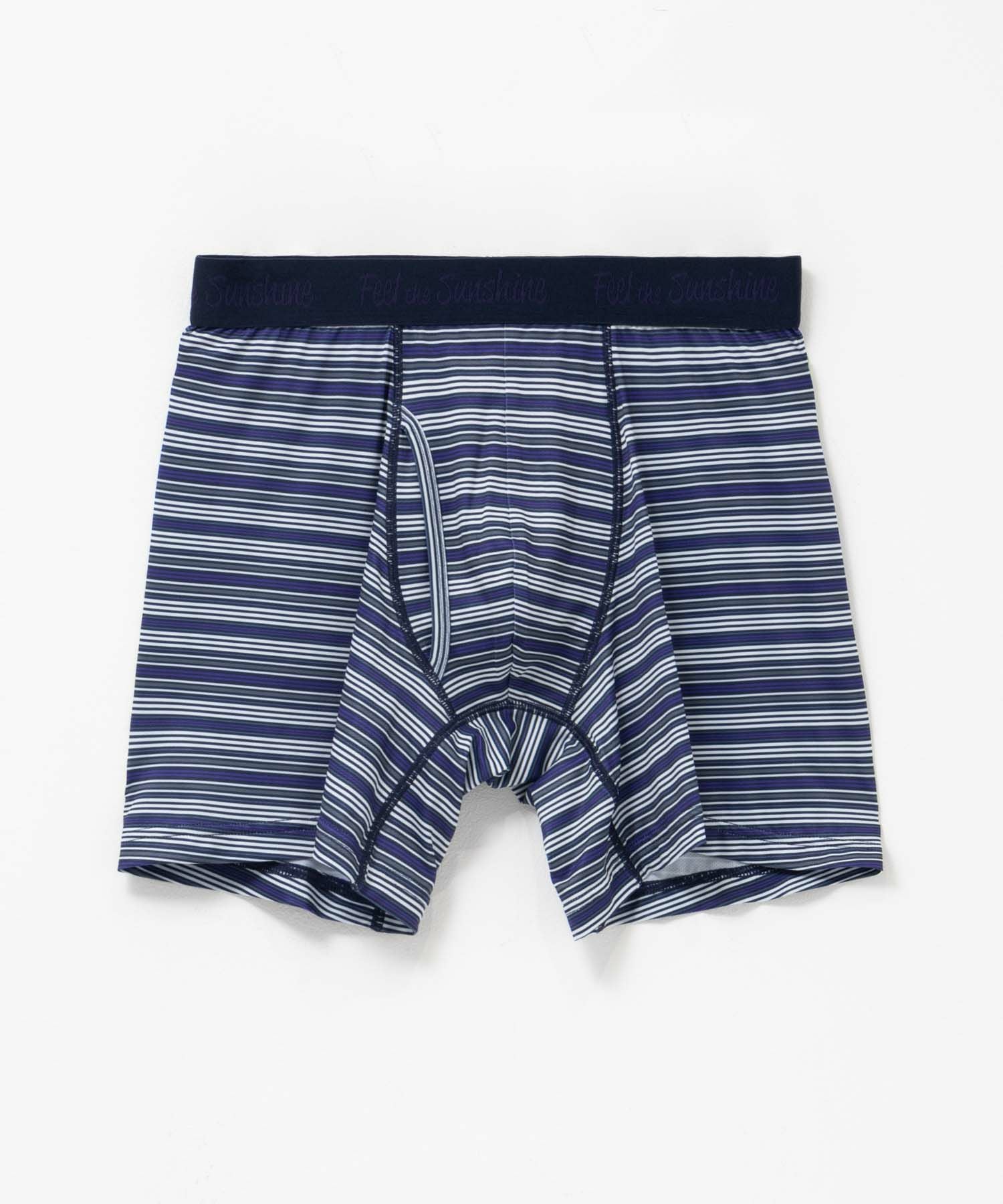 maosh 　48サイズ NAVY メッシュボクサーパンツ マルチボーダー柄 メンズ