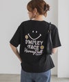 スマイリーフェイス ロゴTシャツ レディース メール便 対応商品商品サムネイル-2